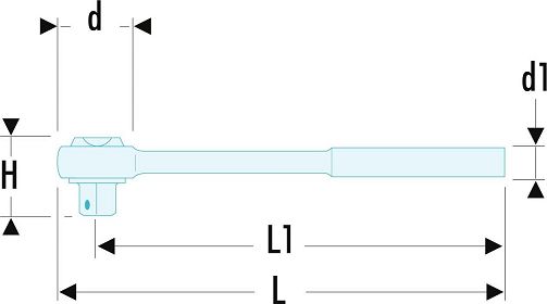 Facom RL.171 1/4 in Square Ratchet with Bi-material Elastomer Handle, 121 mm Overall