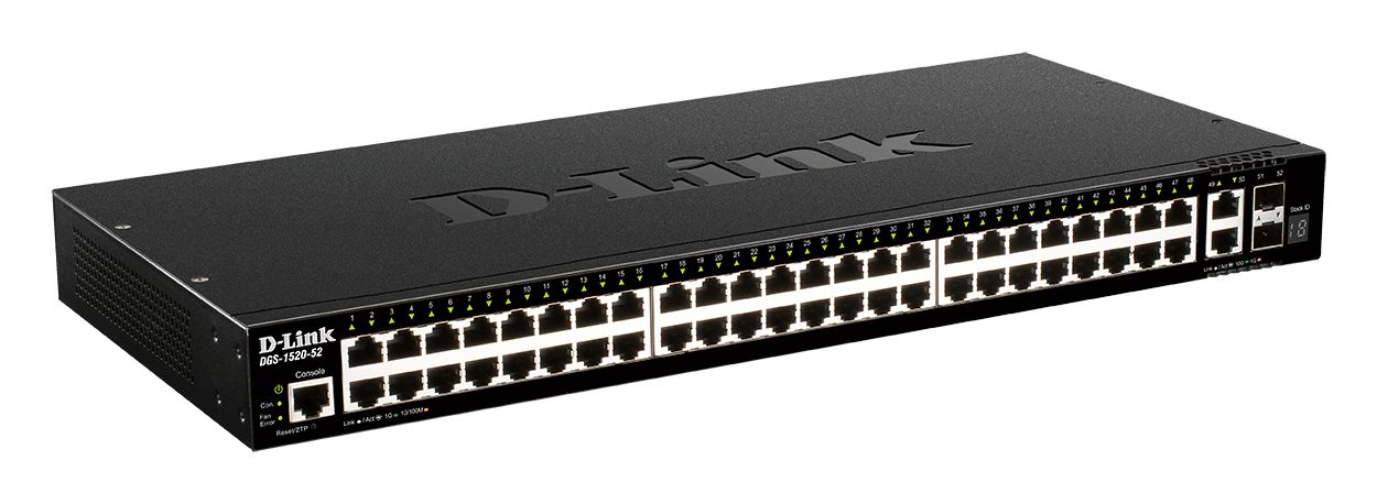 D-Link 52-Port Layer 3 Stackable Smart Managed Switch with 10G Uplinks, Smart 52 Port Managed Switch, EU