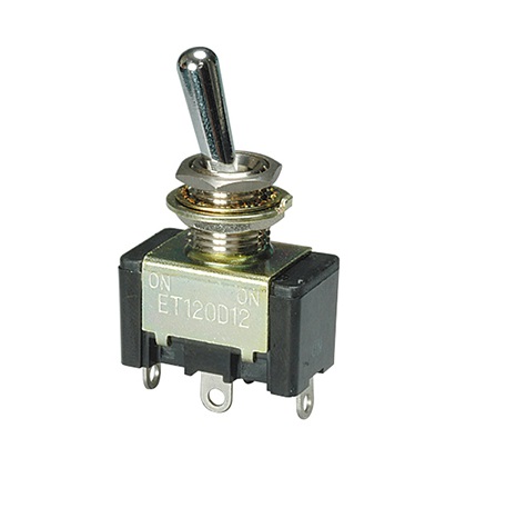 Nidec Components Toggle Switch, PCB Mount, On-On, DPDT, Solder Terminal