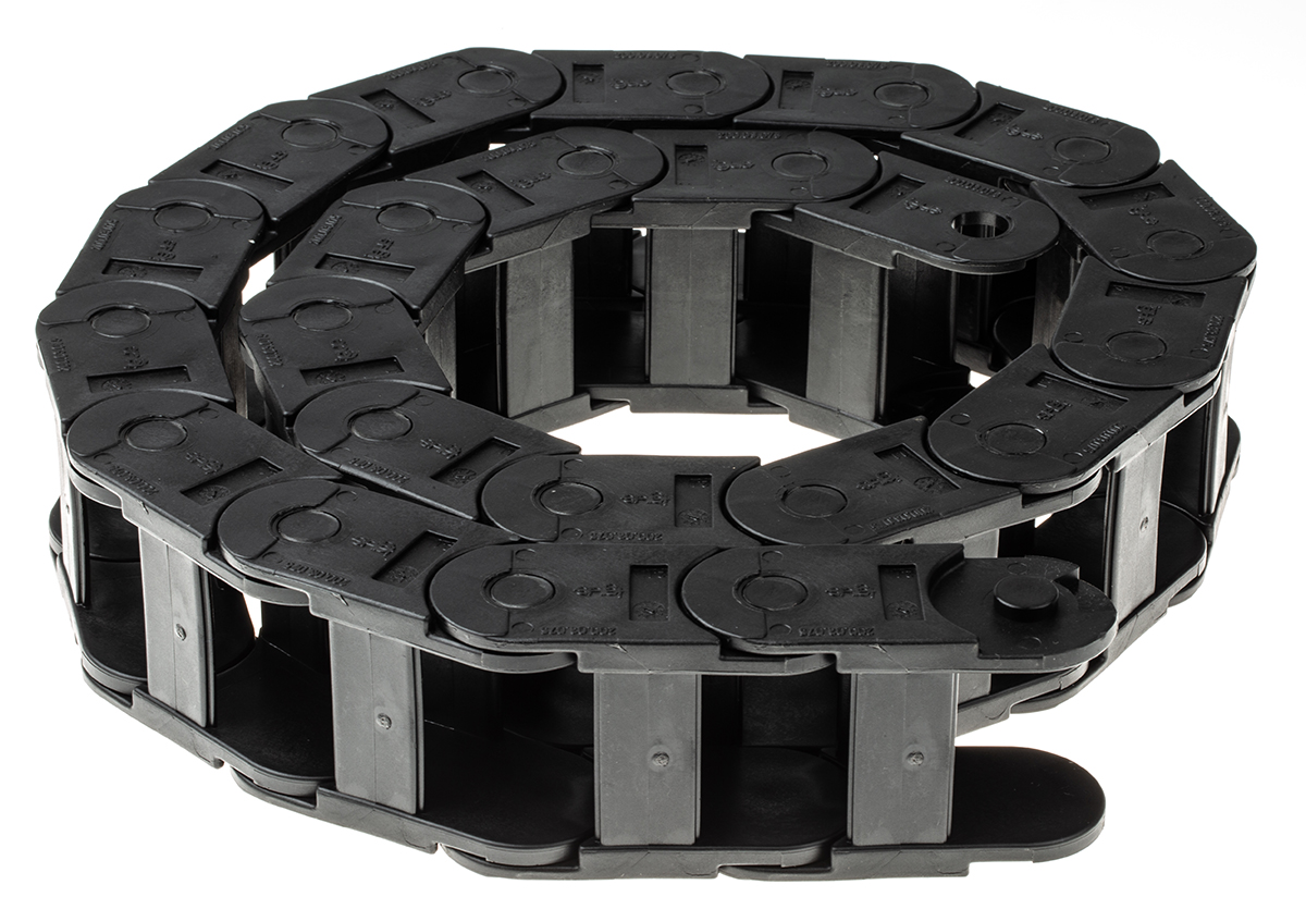 Igus 200, e-chain Black Cable Chain - Flexible Slot, W54 mm x D35mm, L1m, 75 mm Min. Bend Radius, Igumid G
