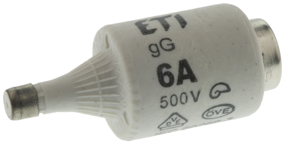ETI 6A DII Diazed Fuse, E27 Thread Size, gG - gL, 500V ac