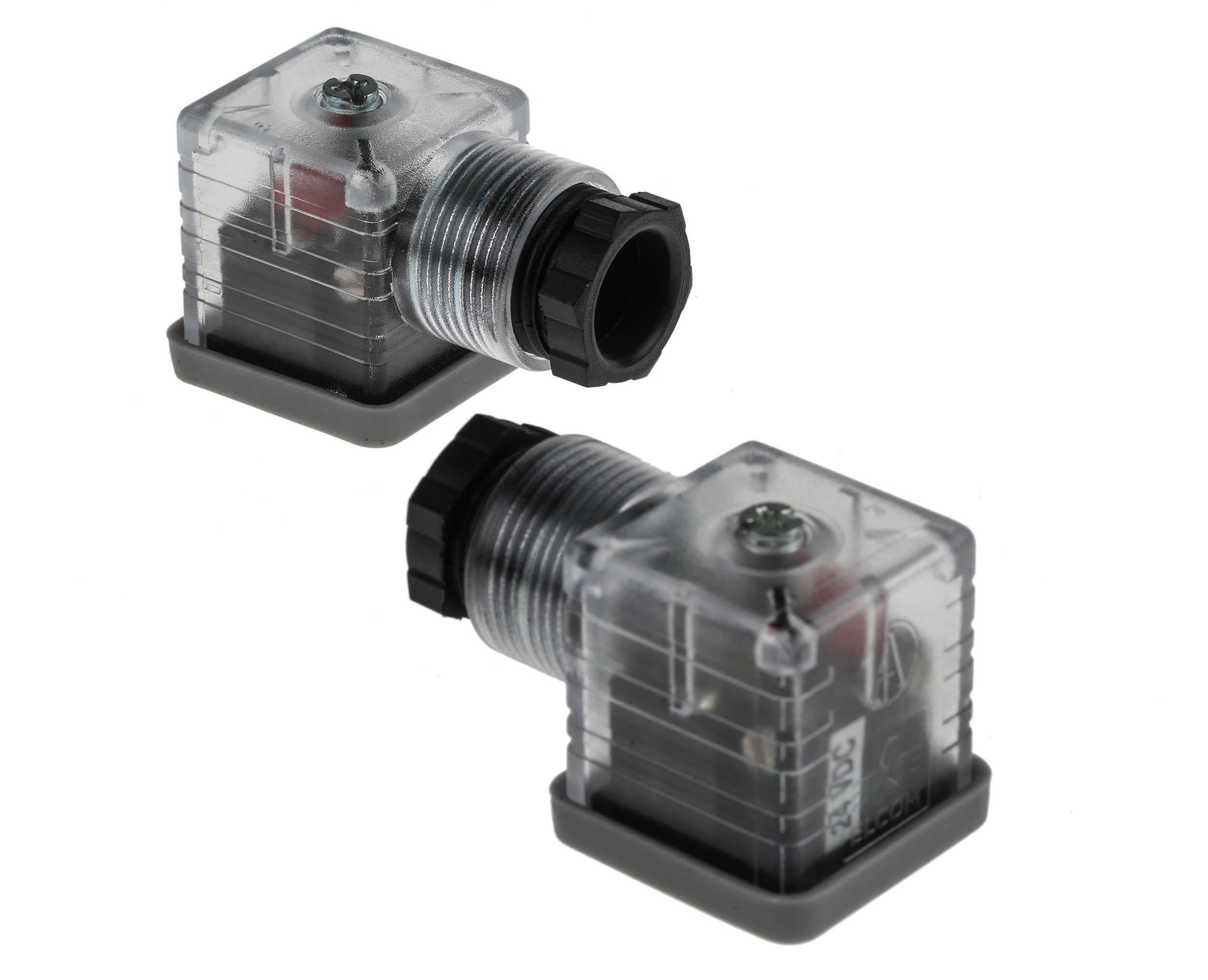 RS PRO 3P+E DIN 43650 A, Female Solenoid Valve Connector with Indicator Light, 24 V dc Voltage