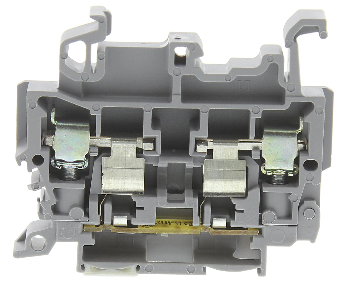 Entrelec1SNA115663R2300 M Series Fused DIN Rail Terminal, 4mm², Screw Termination, Fused