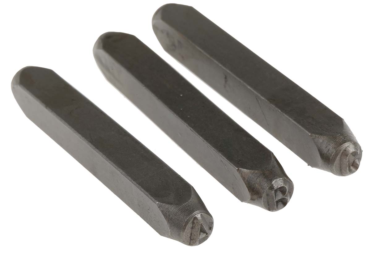 RS PRO 6mm x 27 Piece Engraving Punch Set, (Letters: A → Z, (&))