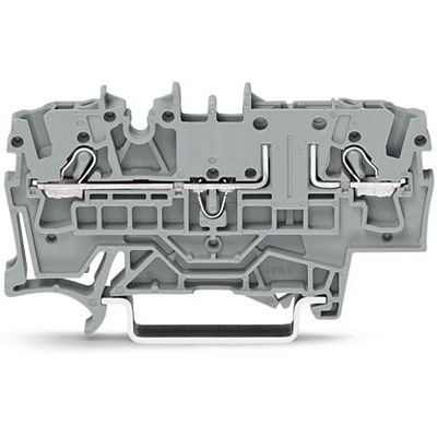 WAGO 2002-1661 TOPJOB S Series Grey, 2.5mm², 1-Level, Push-In Cage Clamp Termination, ATEX, EAC Ex, IECEx