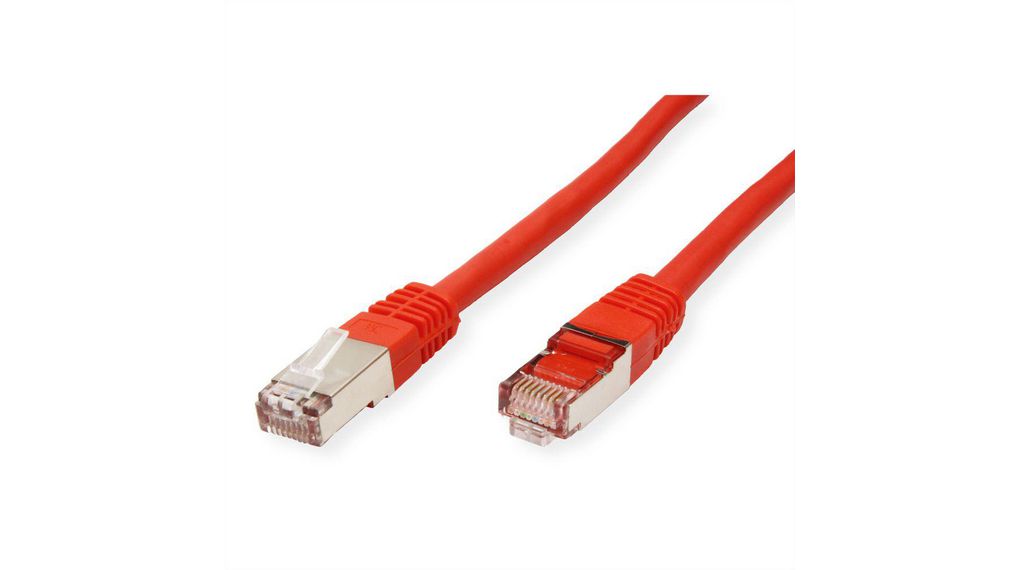 RNDRND 765, 1m Cat6, Red RJ45 to Male RJ45 Male, SF/UTP, Terminated PVC Sheath