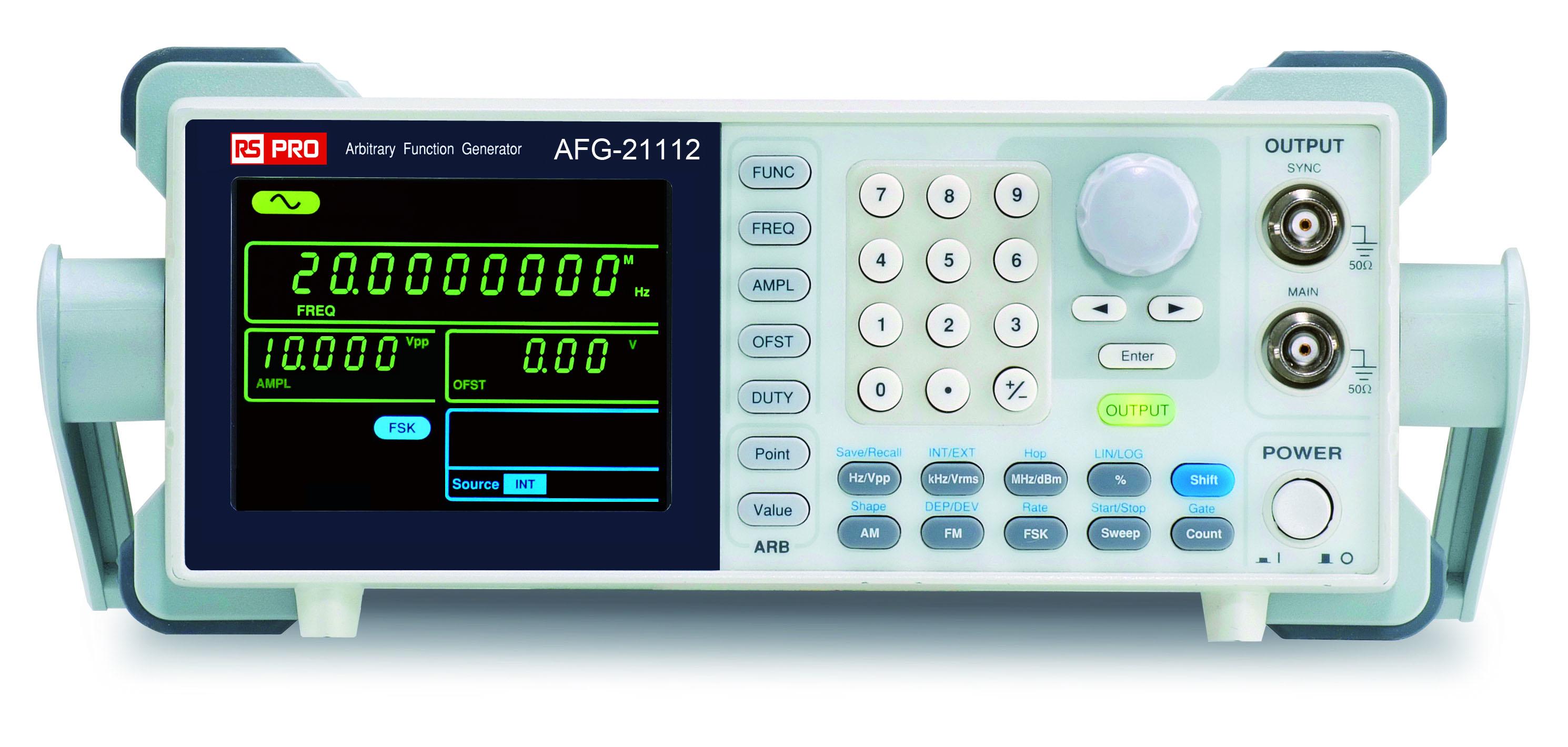 RS PRO AFG21112 Function Generator & Counter, 0.1Hz Min, 12MHz Max, FM Modulation, Variable Sweep