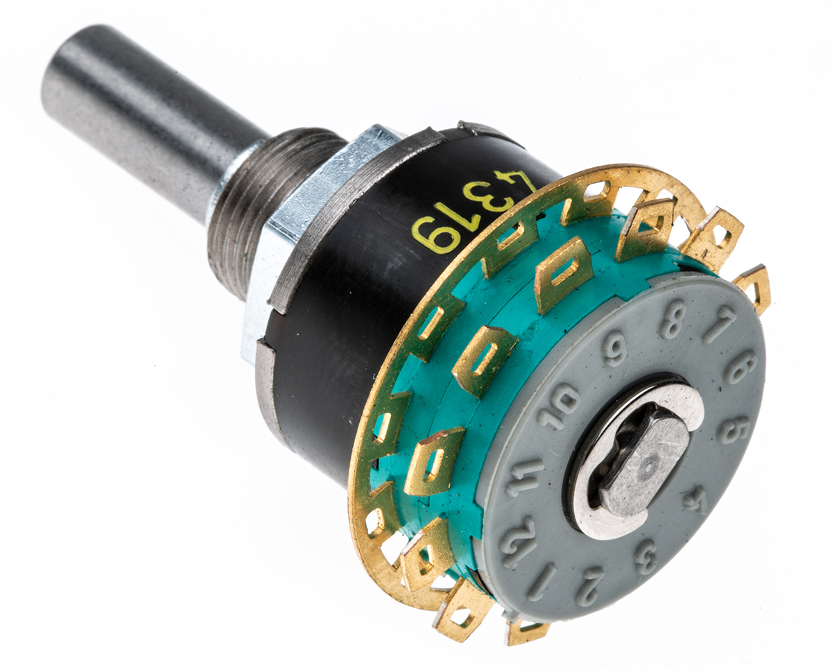 NSF GX non short, 12 Position SP12T Rotary Switch, 250 mA @ 60 V, Solder