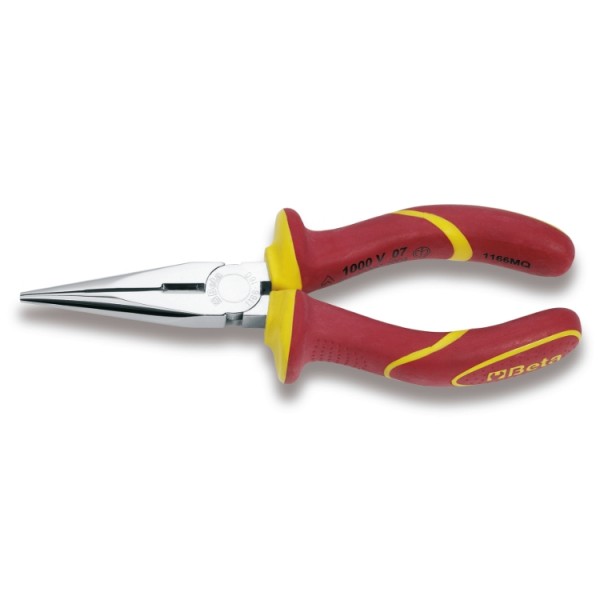 BETA Long Nose Pliers, 200 mm Overall, Straight Tip, 76mm Jaw
