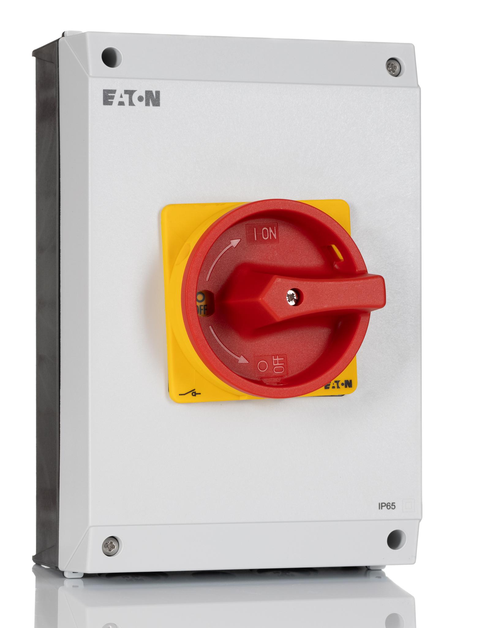 Eaton 3P+N Pole Surface Mount Isolator Switch - 63A Maximum Current, 30kW Power Rating, IP65
