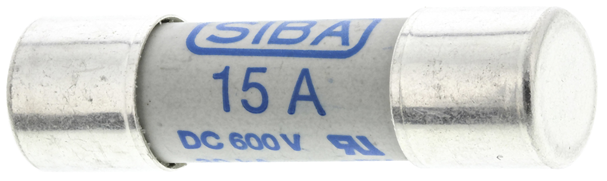 SIBA 15A Ceramic Cartridge Fuse, 10 x 38mm
