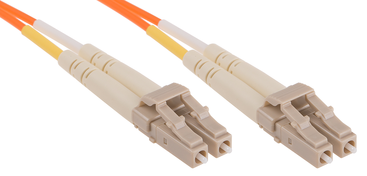 RS PRO LC to LC Duplex Multi Mode OM2 Fibre Optic Cable, 50/125μm, Orange, 5m