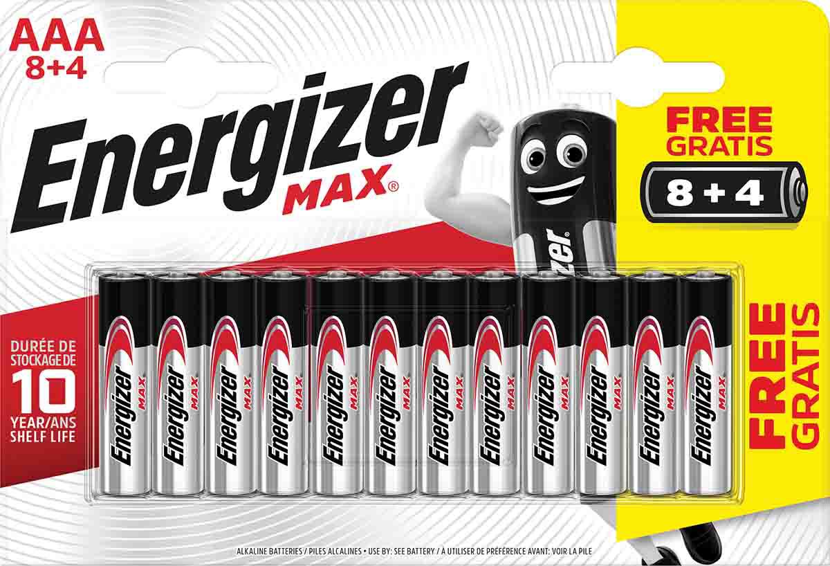 Energizer MAX Alkaline, Zinc Manganese Dioxide AAA Battery 1.5V