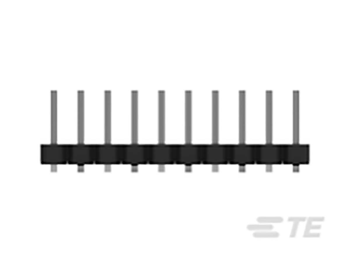 TE Connectivity AMPMODU Series Straight Surface Pin Header, 10 Contact(s), 2 mm Pitch, 1 Row, Unshrouded