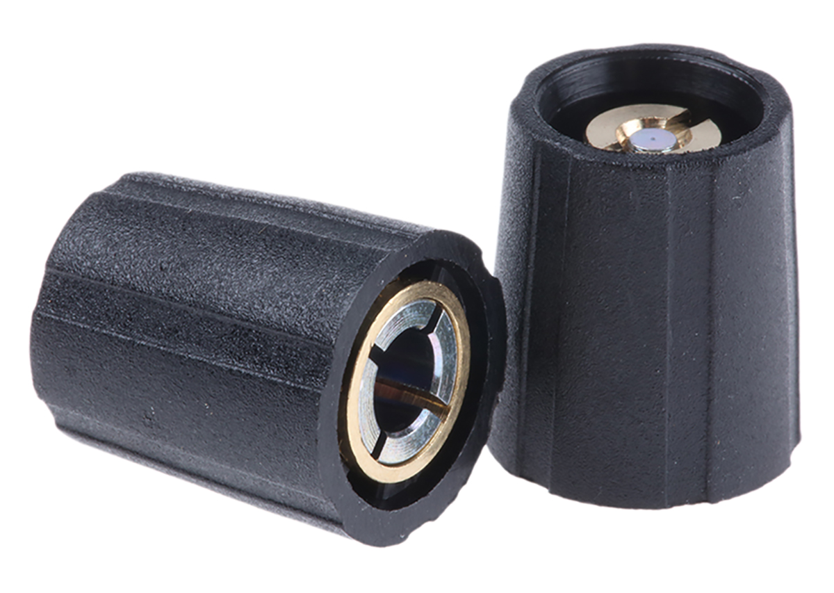 Sifam 11.5mm Black Potentiometer Knob for 4mm Shaft Splined, S110004-BLK