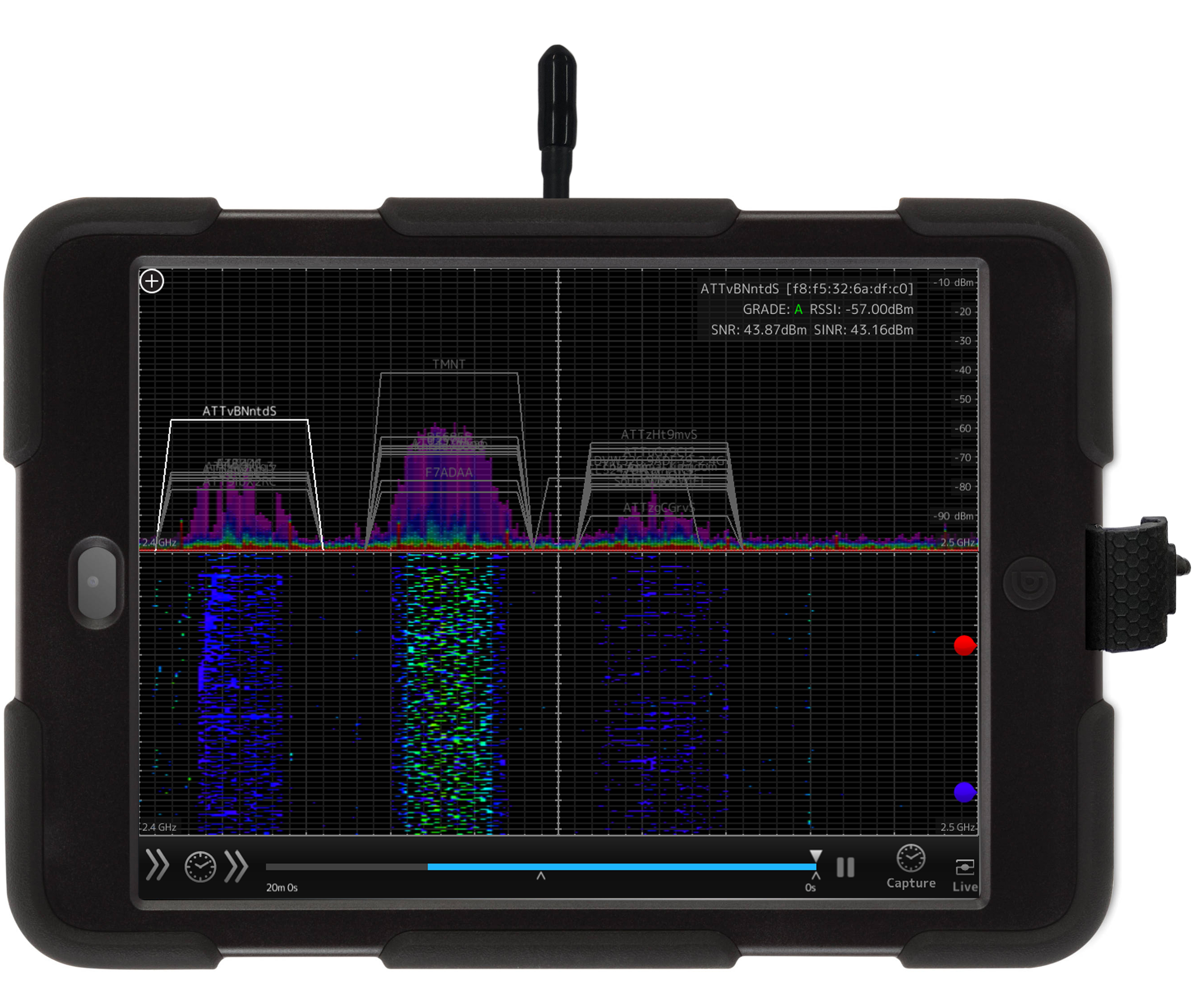 Oscium MetaGeek WiPry2500x Handheld Spectrum Analyser, 2.4 GHz, 5 GHz