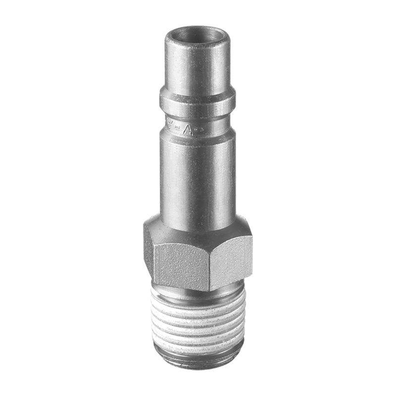 PREVOST Treated Steel Male Plug for Pneumatic Quick Connect Coupling, G 3/8 Male Threaded