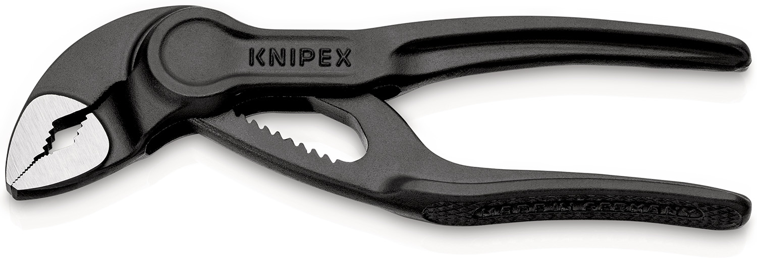 Knipex Cobra® XS Water Pump Pliers, 100 mm Overall, Angled, Straight Tip, 28mm Jaw