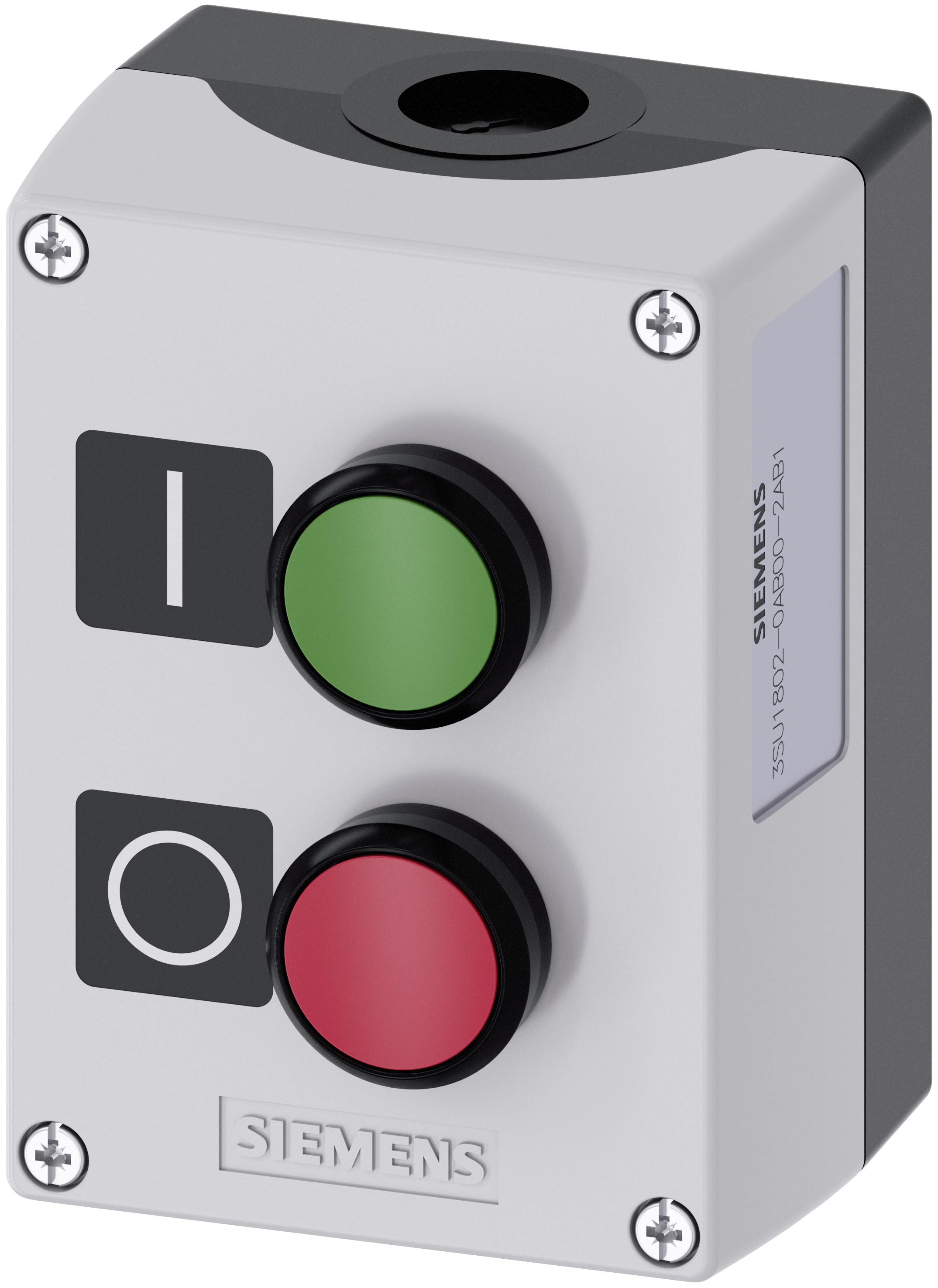 Siemens Push Push Enclosed Push Button - SPDT, Plastic, Green, Red, I, O, IP66, IP67, IP69