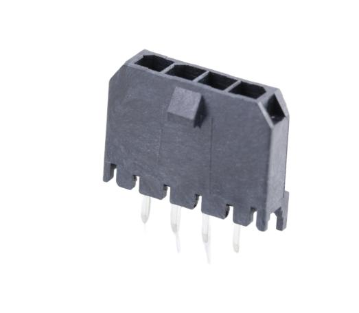 Molex 43650 Series Vertical Through Hole PCB Header, 4 Contact(s), 3 mm Pitch, 1 Row, Shrouded