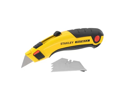 Stanley Safety Knife with Retractable Blade, Retractable, 170mm Blade Length