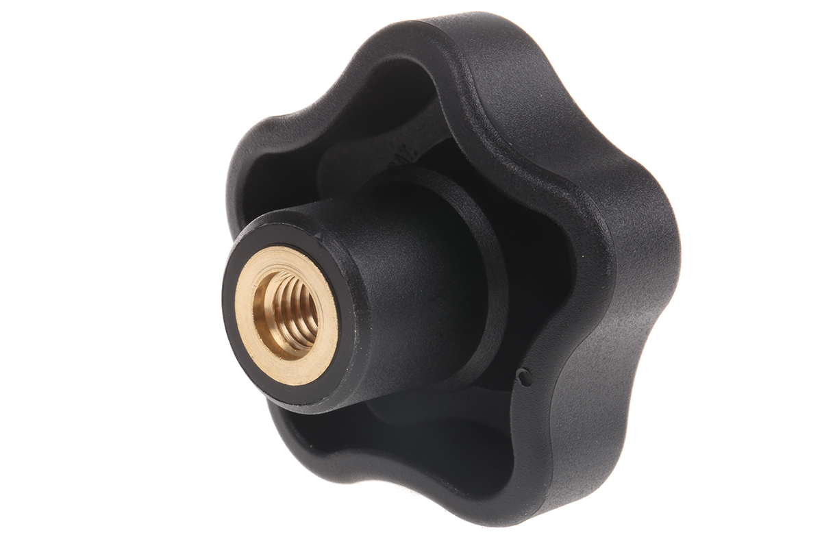 Elesa 69953 Black Multiple Lobes Clamping Knob, M8, Threaded Hole