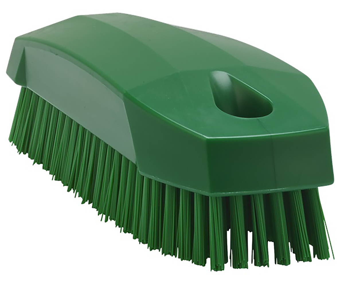 Vikan Hard Bristle Green Scrubbing Brush, 17mm bristle length, PET bristle material