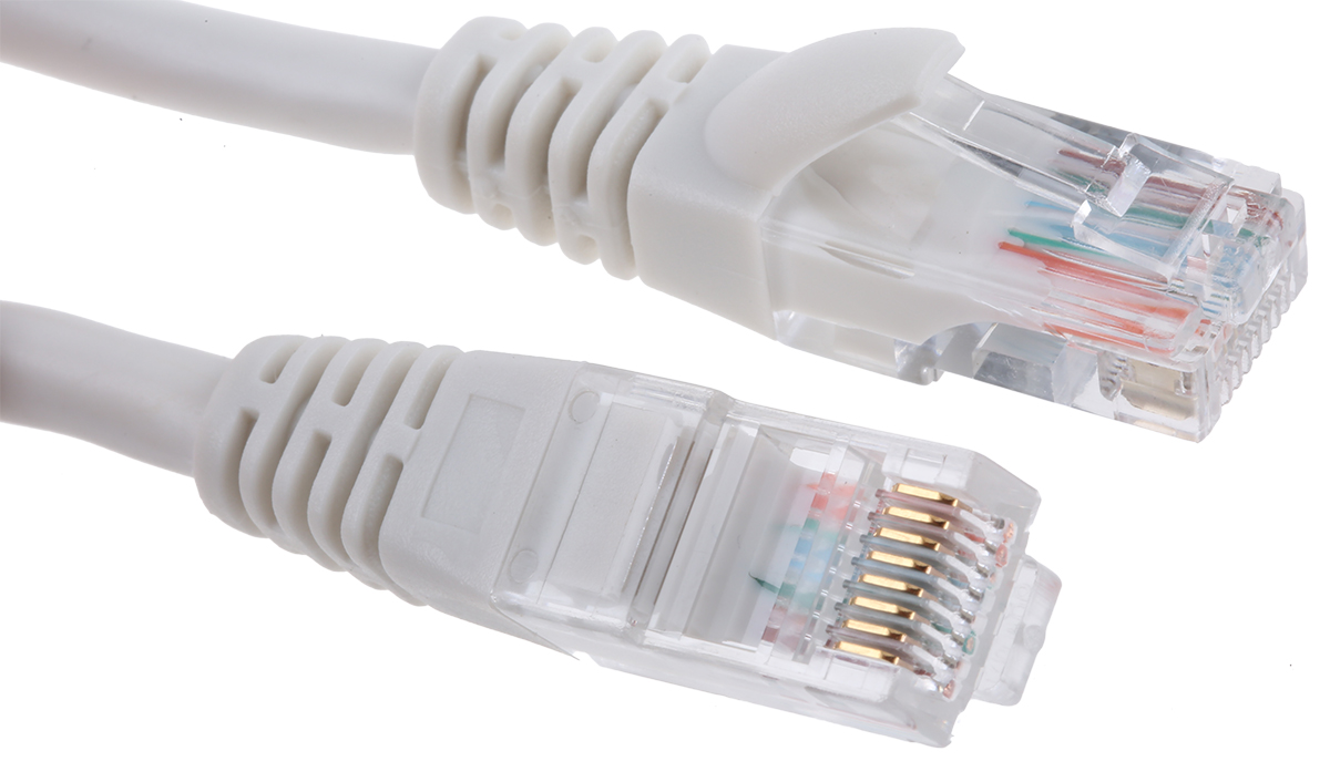 RS PRO, 2m Cat5e, White RJ45 to Male RJ45 Male, U/UTP Unshielded, Terminated PVC Sheath