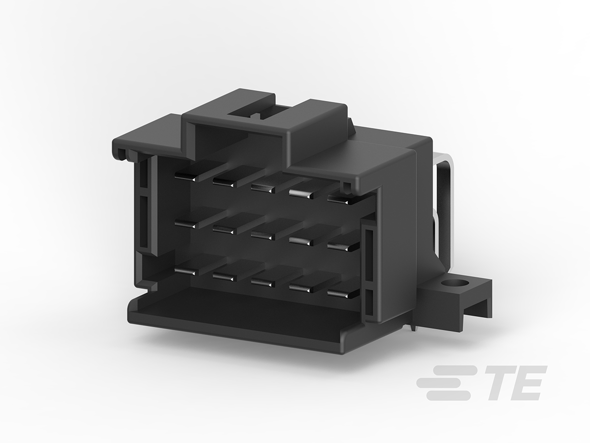 TE Connectivity Automotive Connector Plug Black PCB 15 Way, Solder Termination 9-966140-2
