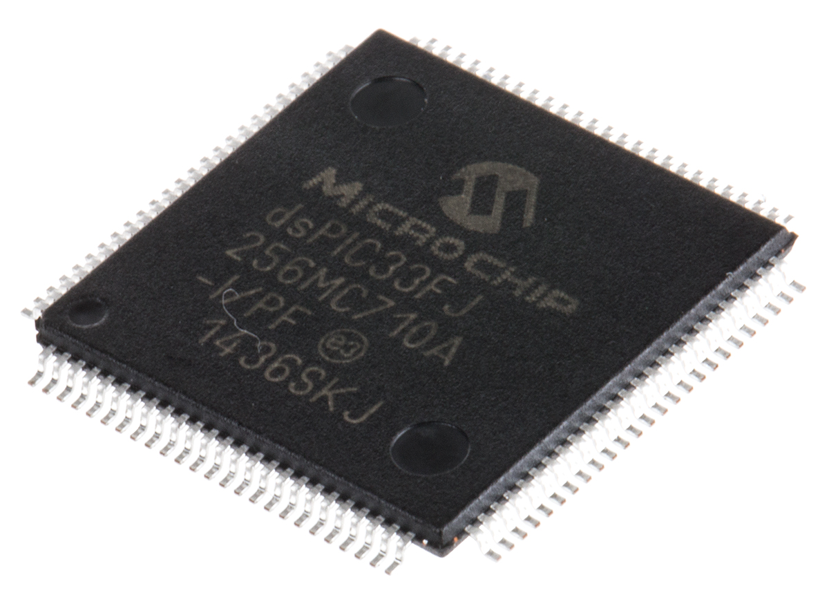 dsPIC33FJ256MC710A-I/PF Microchip dsPIC33F, 16bit Digital Signal Processor 40MIPS 256 kB Flash 100-Pin TQFP
