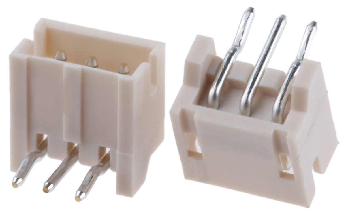 JST ZH Series Right Angle Through Hole PCB Header, 3 Contact(s), 1.5 mm Pitch, 1 Row, Shrouded