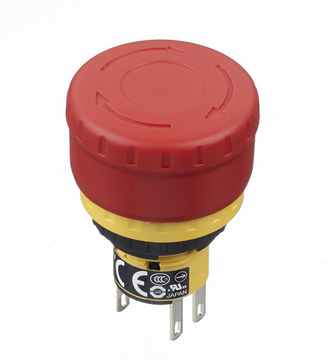 Idec XA Series Twist Release Emergency Stop Push Button, Panel Mount, 16mm Cutout, 2NC, IP40, IP65