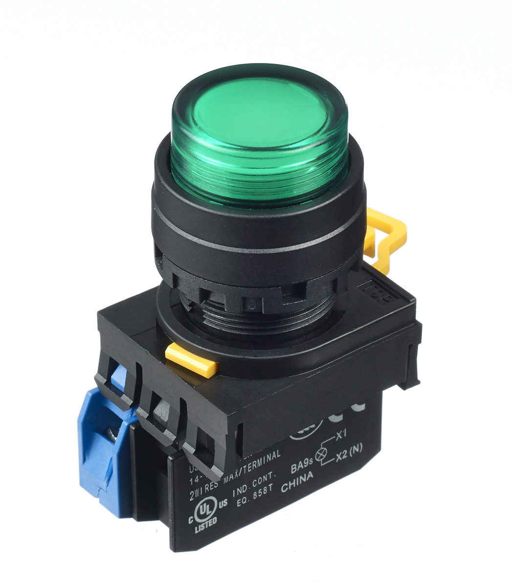 Idec YW Series Illuminated Push Button Complete Unit, Panel Mount, 22mm Cutout, SPST, IP65