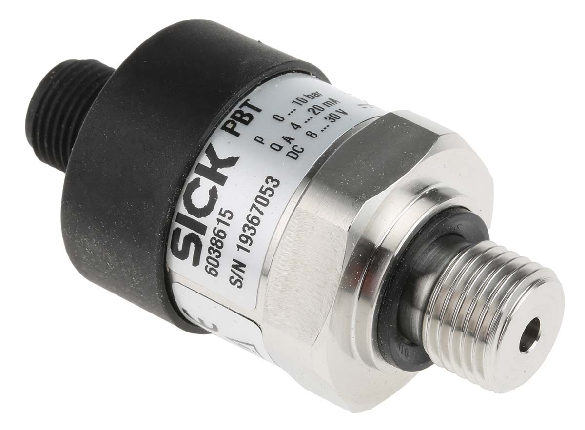 SICK Pressure Sensor, 0bar Min, 10bar Max, Analogue Output, Relative Reading