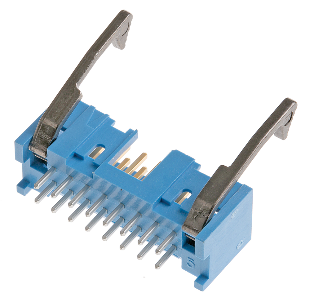 TE Connectivity AMP-LATCH Series Straight Through Hole PCB Header, 16 Contact(s), 2.54 mm Pitch, 2 Row, Shrouded