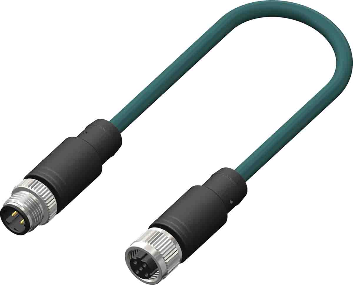 RS PRO Female 4 way M12 to Male 4 way M12 Sensor Actuator Cable, 10 m