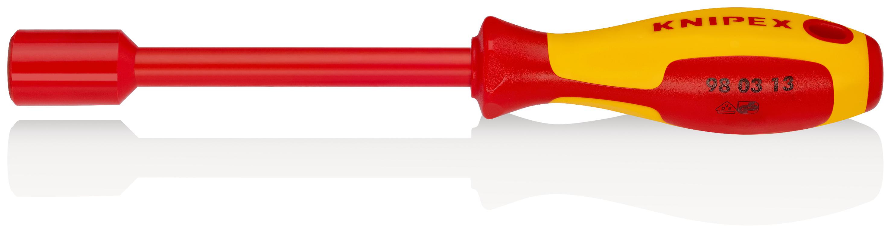 Knipex Hexagonal Nut Driver, 13 mm Tip, VDE/1000V, 125 mm Blade, 237 mm Overall