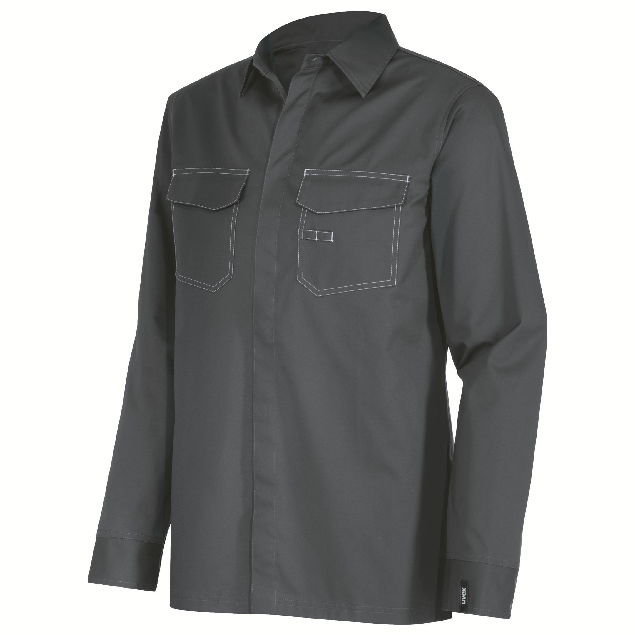 uvex suXXeed GreenCycle Grey Cotton, Elastane, Polyester Work Shirt, UK 5XL, EU 5XL
