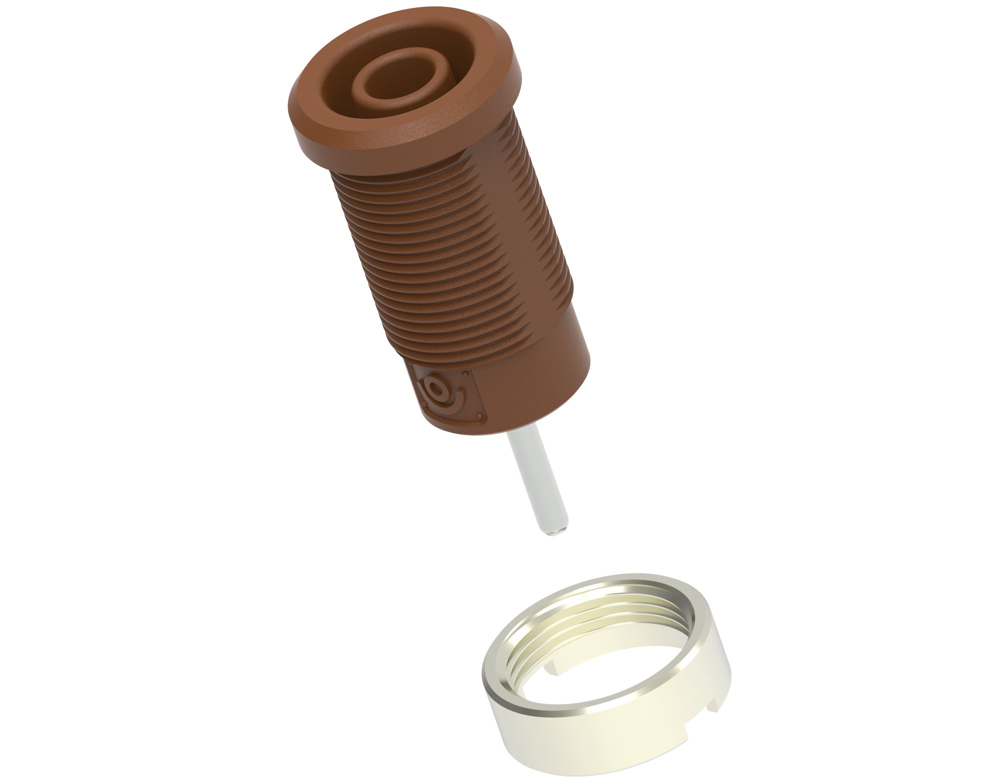 Electro PJP Brown Female Banana Socket, 4 mm Connector, Pin Termination, 36A, 1kV, Nickel Plating