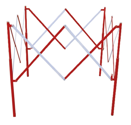 RS PRO Red & White Steel Extendable Barrier