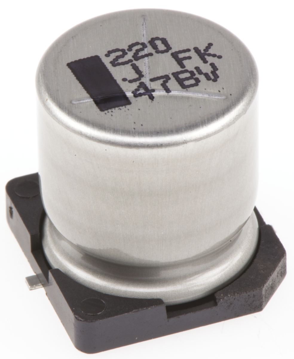 Panasonic 220μF Aluminium Electrolytic Aluminium Electrolytic Capacitor 63V dc, Surface Mount - EEVFK1J221Q
