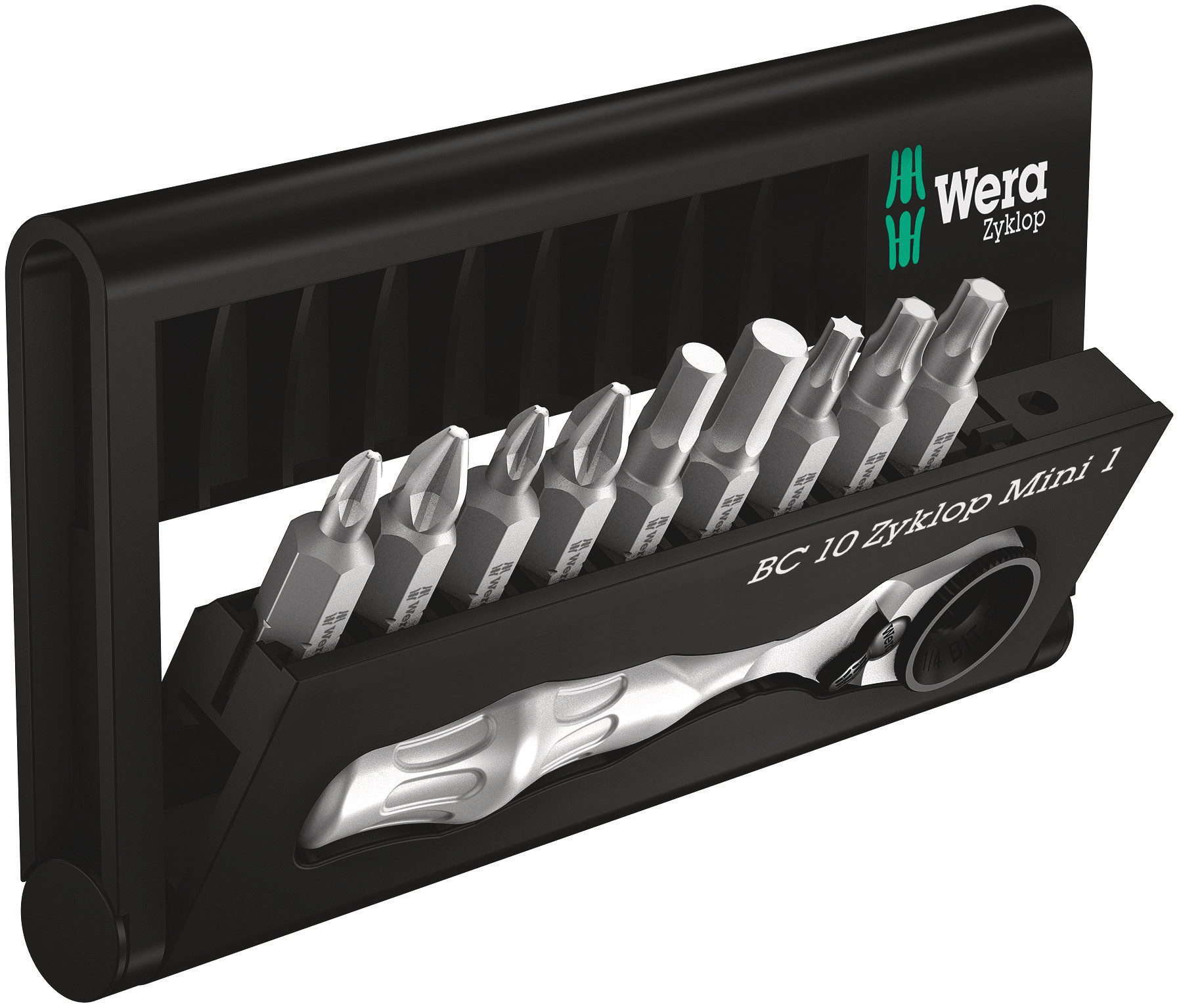 Wera 1/4 in Hexagon Phillips, Pozidriv, Slotted, Torx Ratchet Screwdriver, 87 mm length