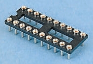 E-TEC 2.54mm Pitch Vertical 16 Way, Through Hole Turned Pin Open Frame IC Dip Socket, 1A