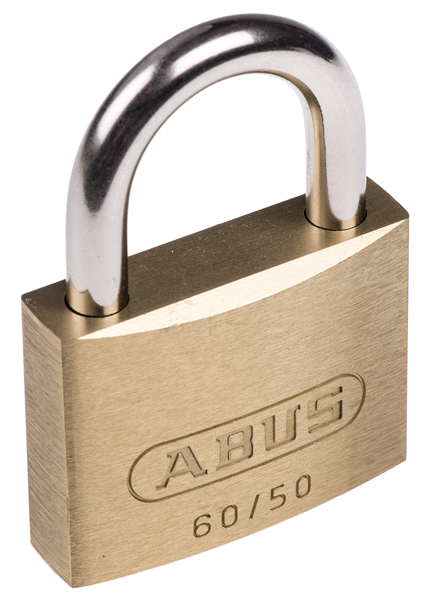 ABUS Key Weatherproof Brass, Steel Padlock, 7mm Shackle, 50mm Body