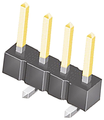 Samtec TSM Series Straight Surface Pin Header, 4 Contact(s), 2.54 mm Pitch, 1 Row, Unshrouded