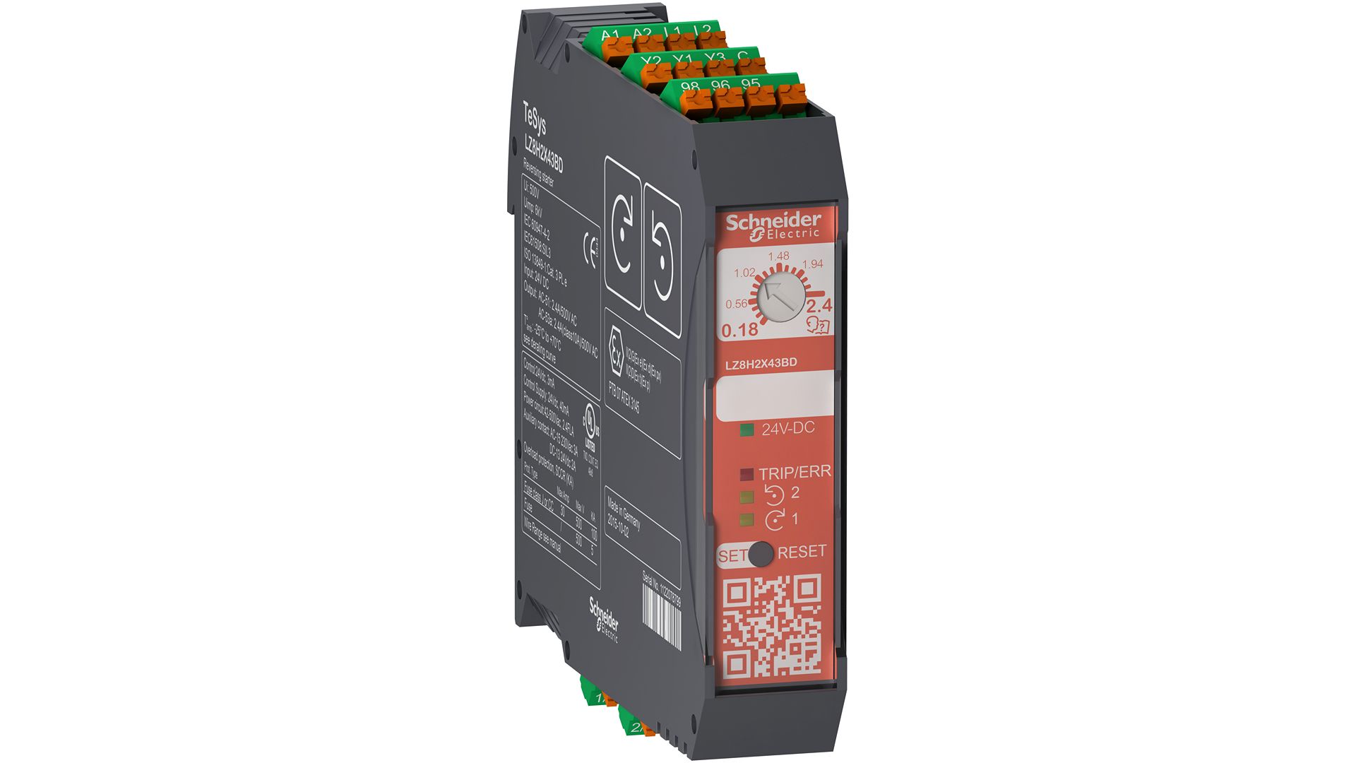 Schneider Electric TeSys Motor Starter, Reversing, 3 kW, 500 VAC, IP20