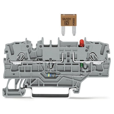 WAGO 2002-1981/1000-435 TOPJOB S Series Grey, 2.5mm², 1-Level, Push In Termination, Fused