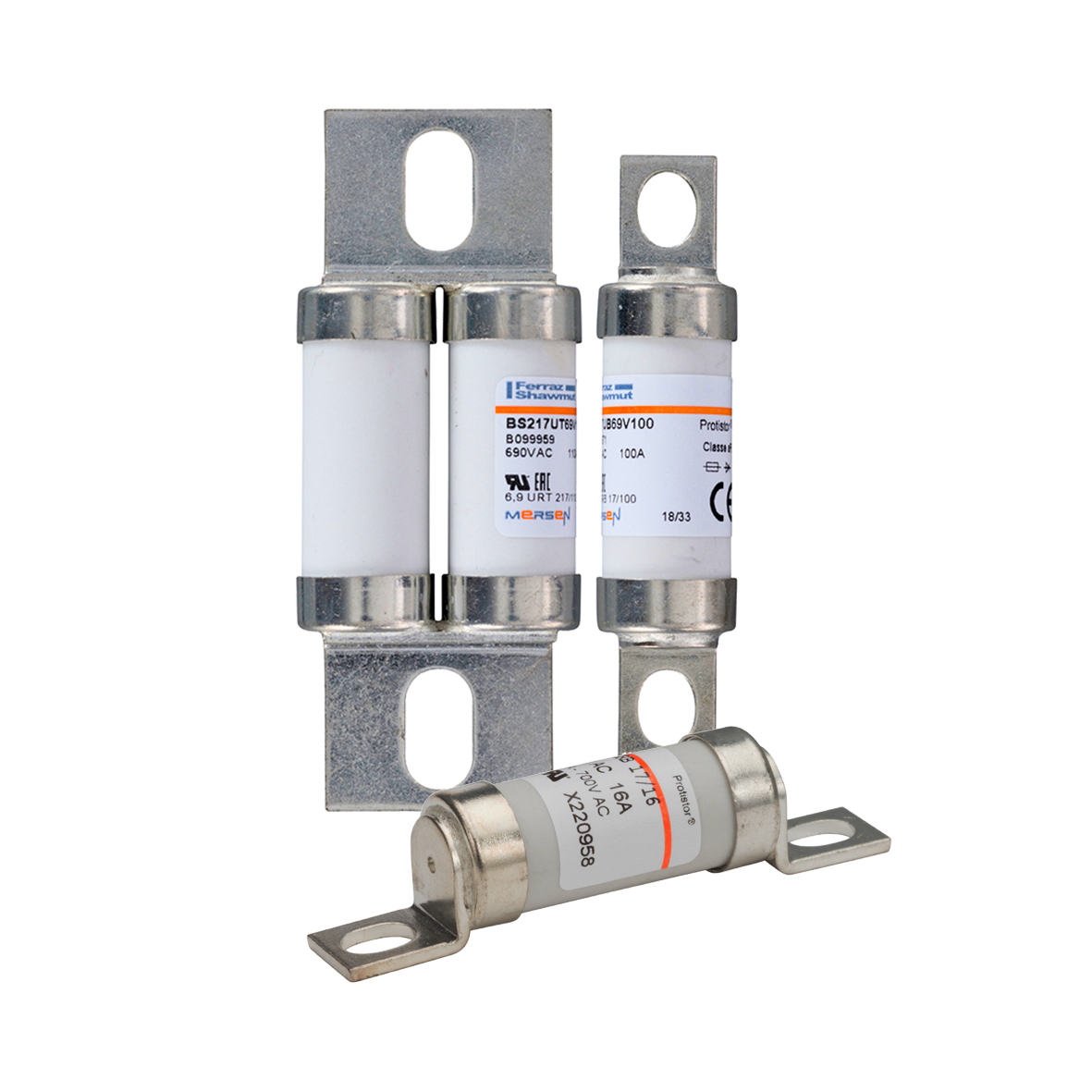 Mersen 50A British Standard Fuse, 17 x 49mm, 690V, 61 → 65.5mm