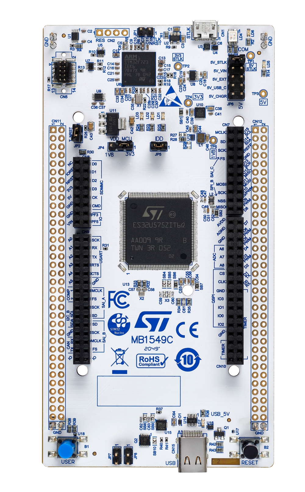 STMicroelectronics STM32 Nucleo-144 Development Board STM32 Nucleo Evaluation Board NUCLEO-U575ZI-Q