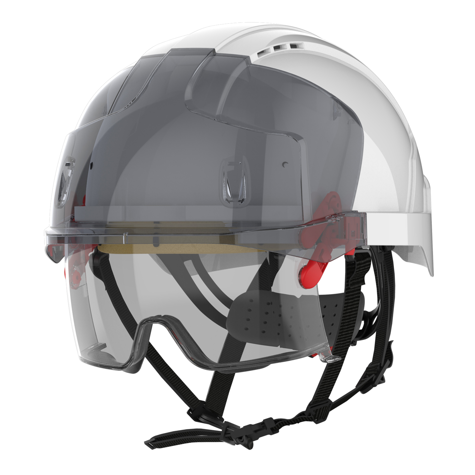 JSP EVO VISTAlens White Safety Helmet, AdjustableVentilated